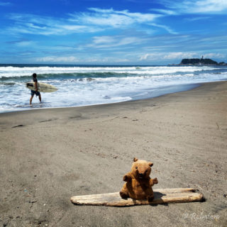 七里ガ浜でサーフィンしたよ！